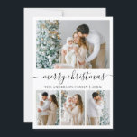 Cartes Pour Fêtes Annuelles Calligraphie moderne tendance 4 Photo Joyeux Noël<br><div class="desc">Calligraphie moderne tendance Script 4 Photo Famille Photo Collage Joyeux Noël Carte de vacances</div>