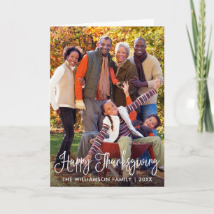 Cartes Pour Fêtes Annuelles Calligraphie moderne Thanksgiving photo plié