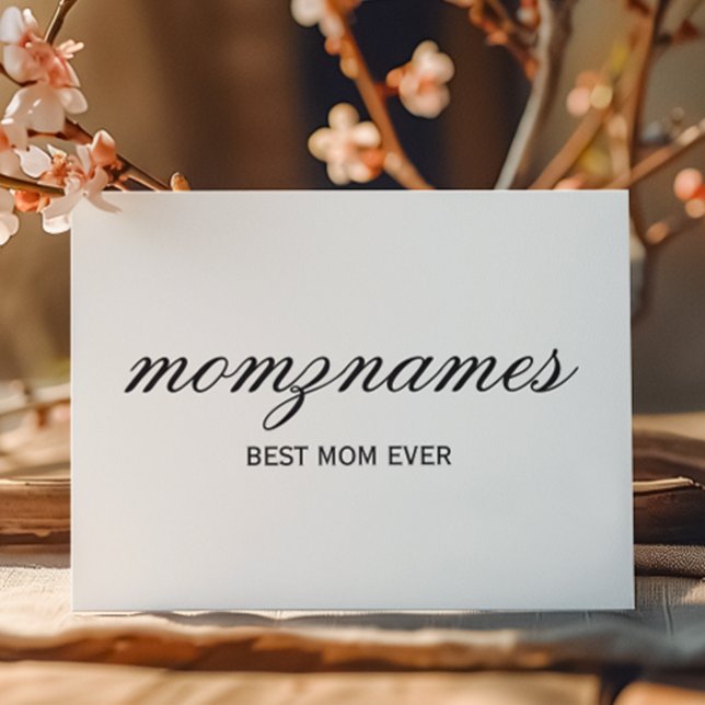 Cartes Pour Fêtes Annuelles Calligraphie personnalisée Meilleure Maman qui exi (Créateur téléchargé)