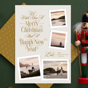Cartes Pour Fêtes Annuelles calligraphie photo collage nouvel an joyeux noël