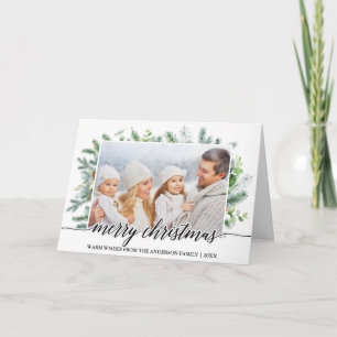 Cartes Pour Fêtes Annuelles Calligraphie Pin de Noël Vert Pine de Noël Photo P