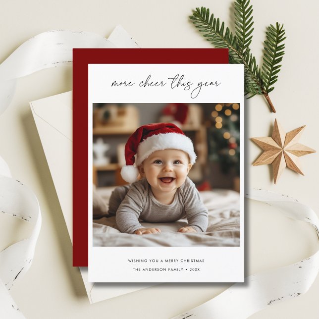 Cartes Pour Fêtes Annuelles Calligraphie Plus de joie cette année Noël bébé (Créateur téléchargé)