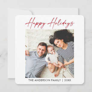 Cartes Pour Fêtes Annuelles Calligraphie rouge encre photo minimaliste