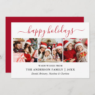Cartes Pour Fêtes Annuelles Calligraphie rouge moderne Script 3 Photo