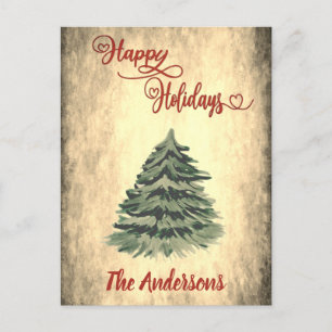 Cartes Pour Fêtes Annuelles Calligraphie rouge vintage Joyeuses fêtes