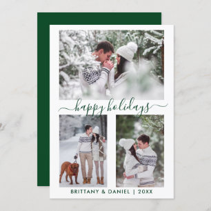 Cartes Pour Fêtes Annuelles Calligraphie Script Couple 3 Photo Vert
