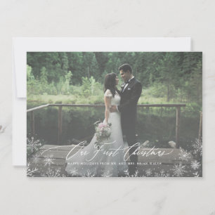 Cartes Pour Fêtes Annuelles Calligraphie Script First Christmas Newlyly