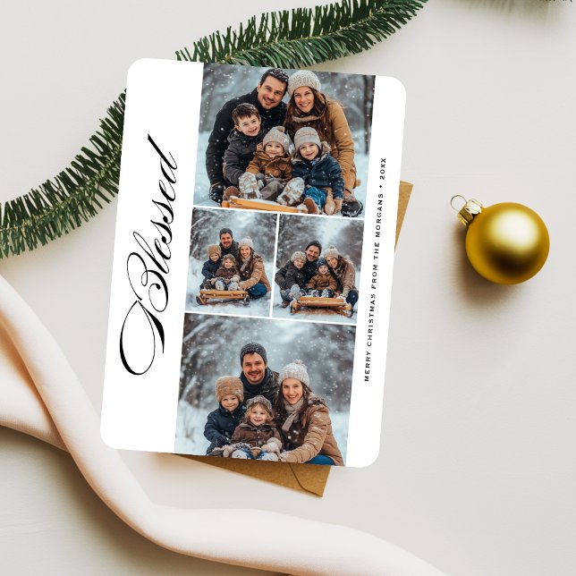 Cartes Pour Fêtes Annuelles Calligraphy Blessed 4 Photo Religious Christmas (Créateur téléchargé)