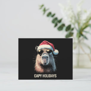 Cartes Pour Fêtes Annuelles Calot de Noël drôle Capy Vacances Xmas Capybara 