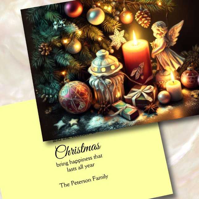 Cartes Pour Fêtes Annuelles Calque Dessin Arbre de Noël Bougie Angel (Créateur téléchargé)