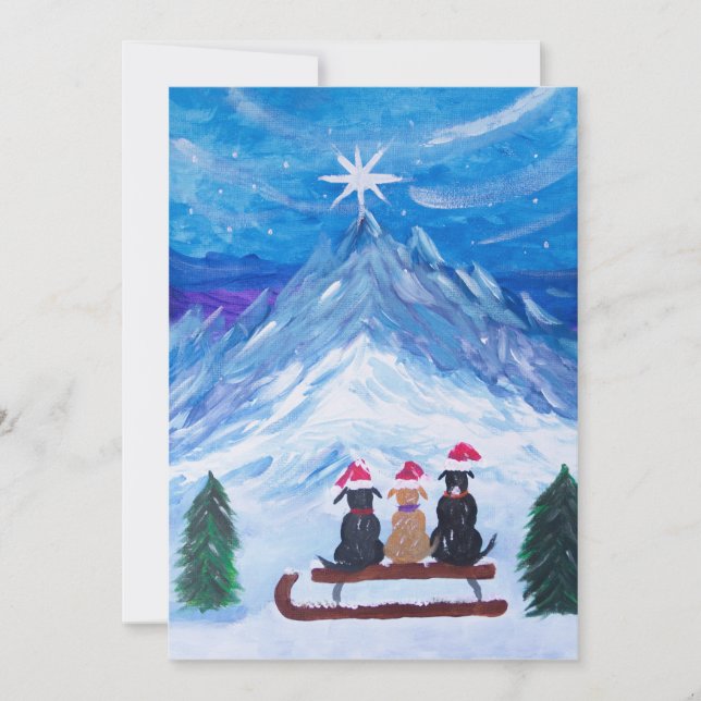 Cartes Pour Fêtes Annuelles Camarades chiots d'hiver (Devant)