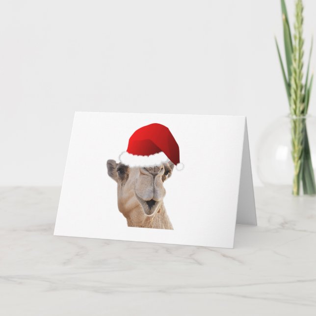 Cartes Pour Fêtes Annuelles Camel de la Journée Hump Casquette du Père Noël (Devant)