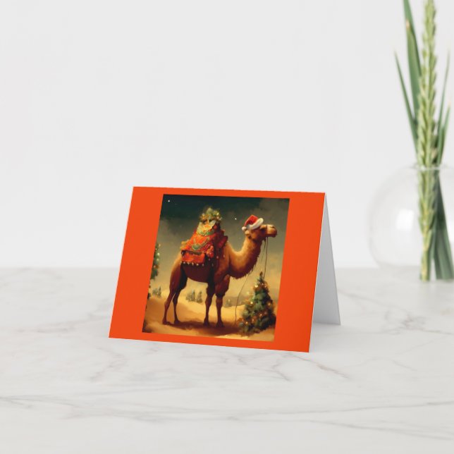 Cartes Pour Fêtes Annuelles Camel de Noël 1 (Devant)