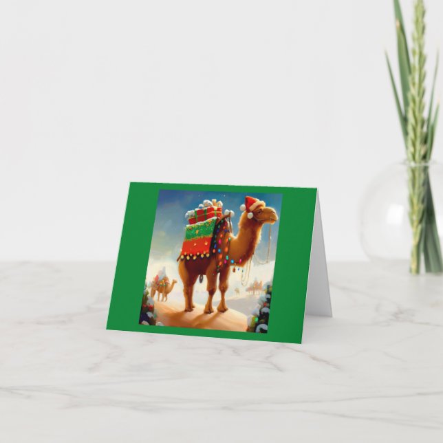 Cartes Pour Fêtes Annuelles Camel de Noël 2 (Devant)