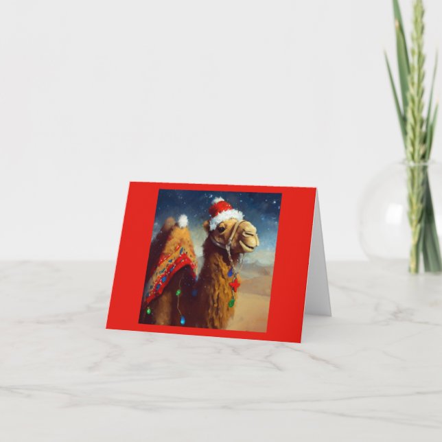 Cartes Pour Fêtes Annuelles Camel de Noël 3 (Devant)