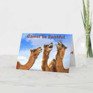 CARTES POUR FÊTES ANNUELLES "CAMEL YA FAITHFUL" CHANTE LES CAMELS À NOËL