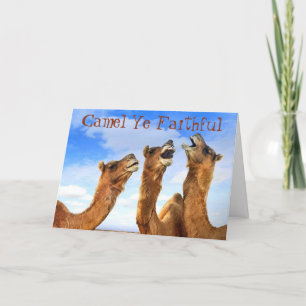 CARTES POUR FÊTES ANNUELLES "CAMEL YA FAITHFUL" CHANTE LES CAMELS À NOËL