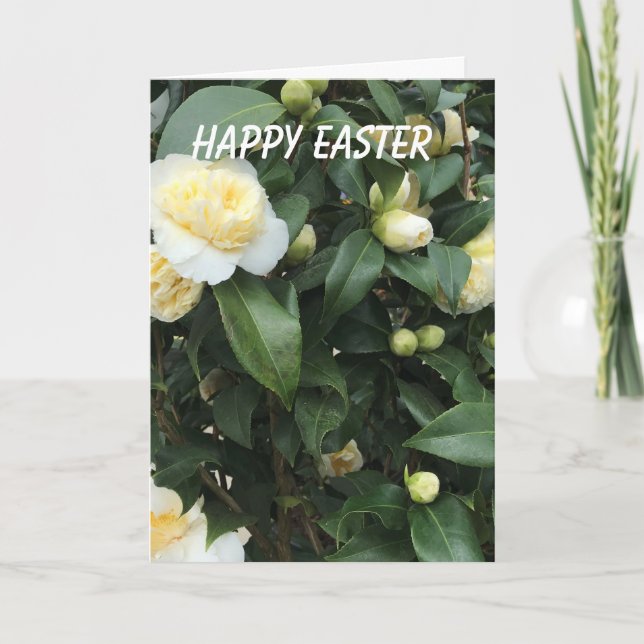 Cartes Pour Fêtes Annuelles Camélia Blanc de Pâques (Devant)