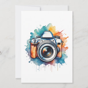 Cartes Pour Fêtes Annuelles caméra aquarelle