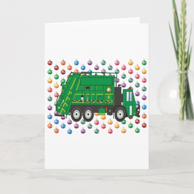 Cartes Pour Fêtes Annuelles camion à ordures Ornements (Devant)