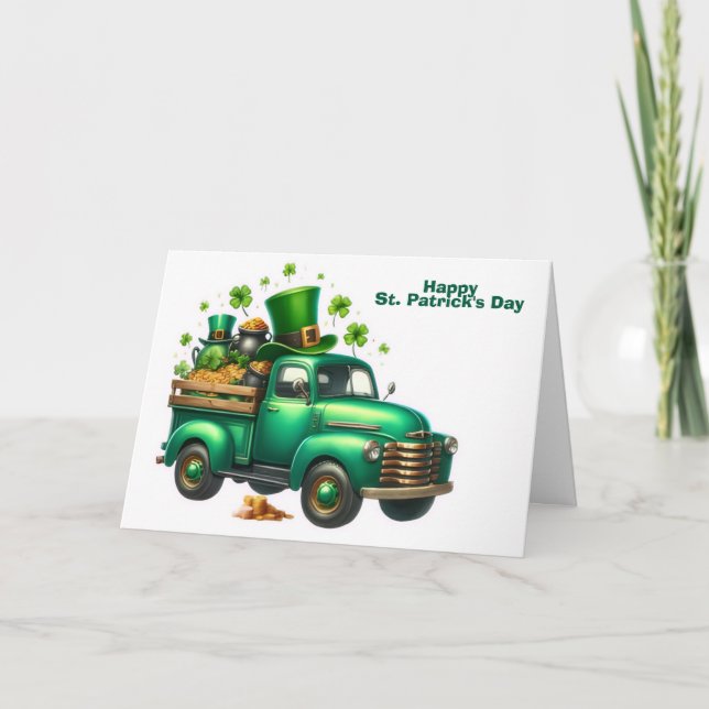 Cartes Pour Fêtes Annuelles Camion de la Saint-Patrick joyeuse (Devant)