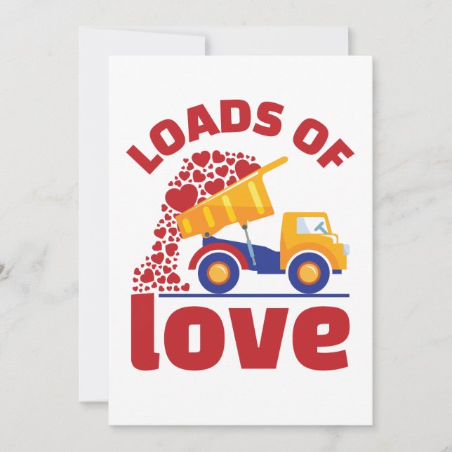 Cartes Pour Fêtes Annuelles Camion de l'amour pour la Saint-Valentin pour garç (Devant)