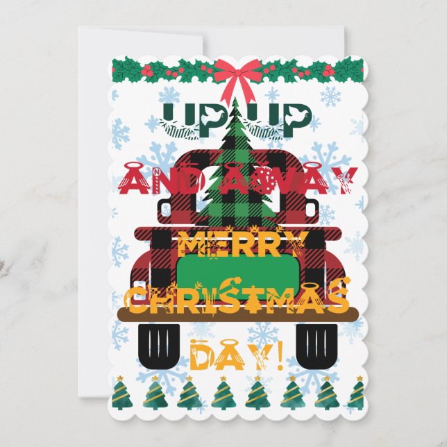 Cartes Pour Fêtes Annuelles Camion de Noël avec arbre (Devant)