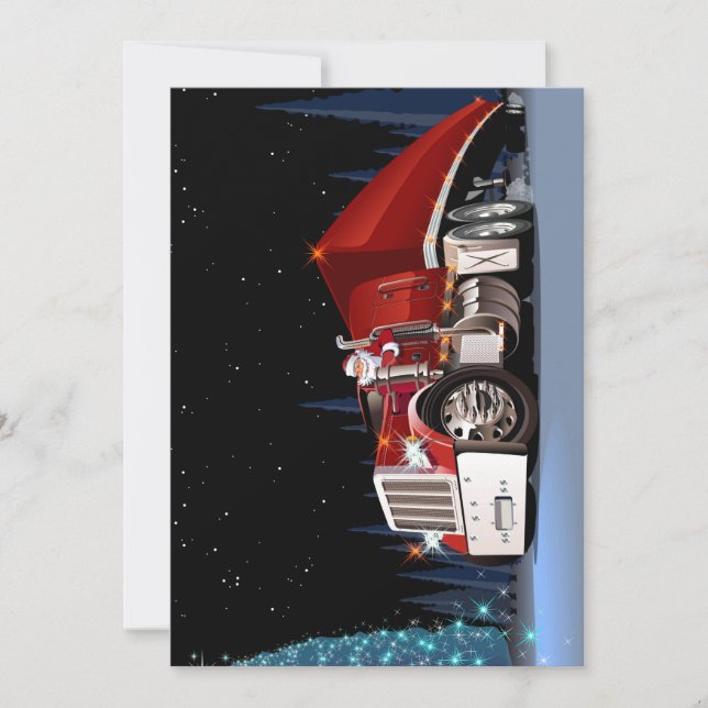 Cartes Pour Fêtes Annuelles Camion de Noël de dessin animé (Devant)