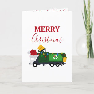 Cartes Pour Fêtes Annuelles Camion de recyclage de Noël