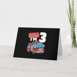 Cartes Pour Fêtes Annuelles Camion d'incendie 3 ans pompier 3e anniversaire