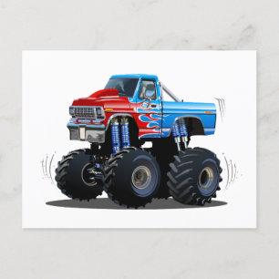 Cartes Pour Fêtes Annuelles Camion monstre de dessin animé