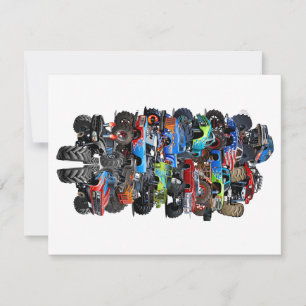Cartes Pour Fêtes Annuelles Camion monstre de dessin animé