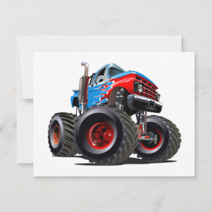 Cartes Pour Fêtes Annuelles Camion monstre de dessin animé