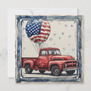 Cartes Pour Fêtes Annuelles Camion Patriot vintage : gloire Vintage