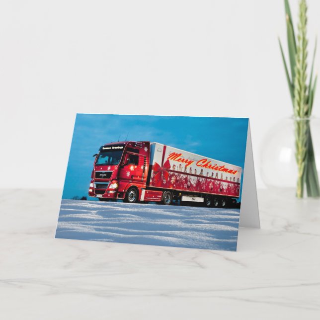 Cartes Pour Fêtes Annuelles Camion plein de présentoirs (Devant)