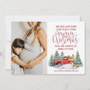 Cartes Pour Fêtes Annuelles Camion Rouge   Annonce de grossesse de Noël