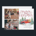 Cartes Pour Fêtes Annuelles Camion rouge vintage | Christmas Photo Collage<br><div class="desc">Faites ce Noël joyeux et lumineux avec notre Camion Rouge en carte photo de neige. Il n'y a rien de tel qu'obtenir un carte photo personnalisé dans le courrier. Cette tradition peut sembler un peu démodée à certains, mais beaucoup de gens l'apprécient encore. Vous pouvez trouver des kiosques dans de...</div>