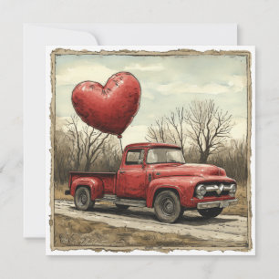 Cartes Pour Fêtes Annuelles Camion Saint-Valentin : Expédition au coeur