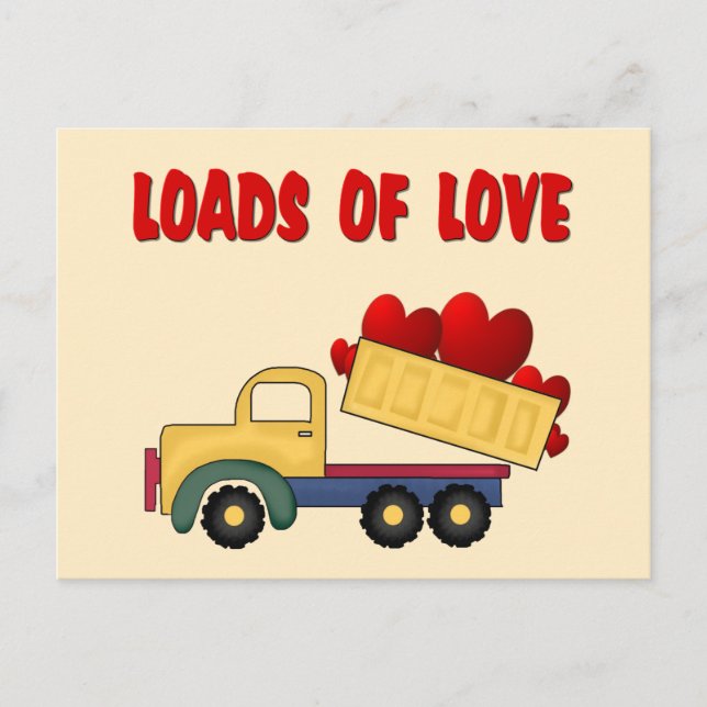 Cartes Pour Fêtes Annuelles Camion Valentine Dump avec Love Love (Devant)