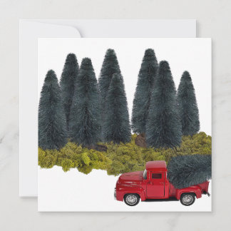 Cartes Pour Fêtes Annuelles Camion vintage avec sapin de Noël