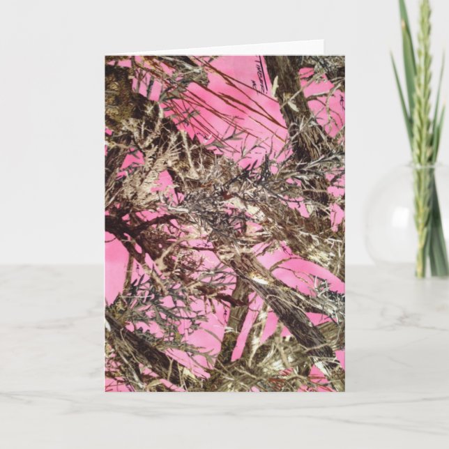 Cartes Pour Fêtes Annuelles Camo rose - cadeaux de camouflage - (Devant)