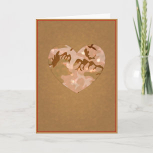 Cartes Pour Fêtes Annuelles Camo Sable du Désert Saint-Valentin Cœurs Saint-Va