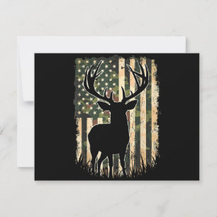 Cartes Pour Fêtes Annuelles Camo US Drapeau Chasse aux Cerfs Chasse au Camofla