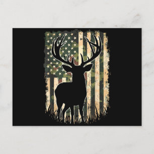 Cartes Pour Fêtes Annuelles Camo US Drapeau Chasse aux Cerfs Chasse au Camofla