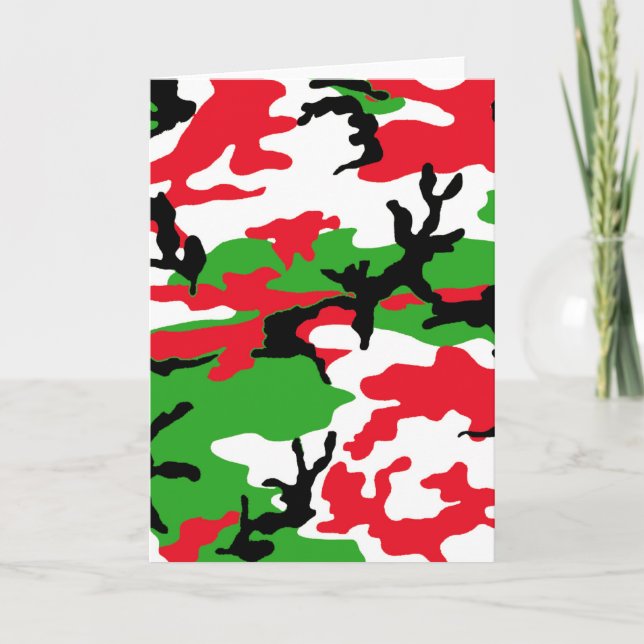 Cartes Pour Fêtes Annuelles Camouflage de Noël (Devant)