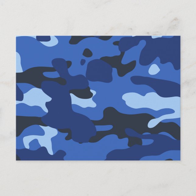 Cartes Pour Fêtes Annuelles Camouflage Motif Camo Bleu (Devant)