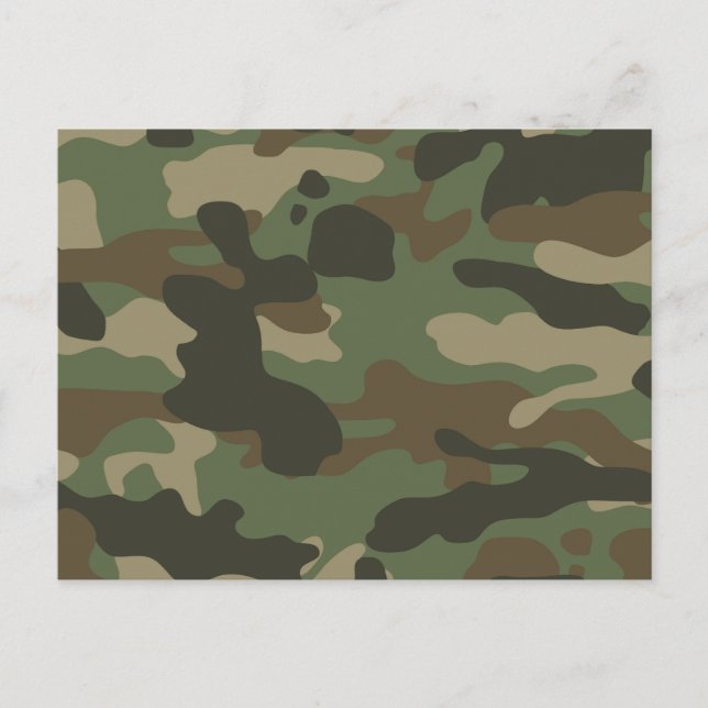 Cartes Pour Fêtes Annuelles Camouflage Motif Camo Vert (Devant)
