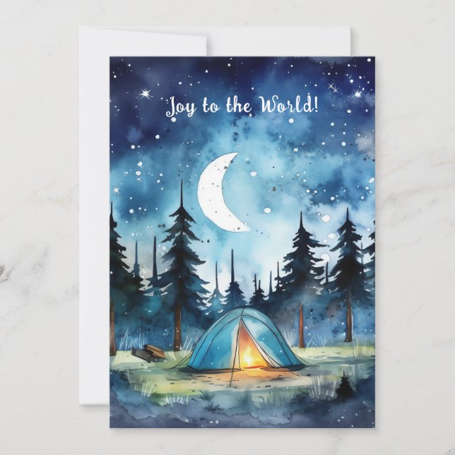 Cartes Pour Fêtes Annuelles Camp Adventure Starry Pine Tree Noël (Devant)