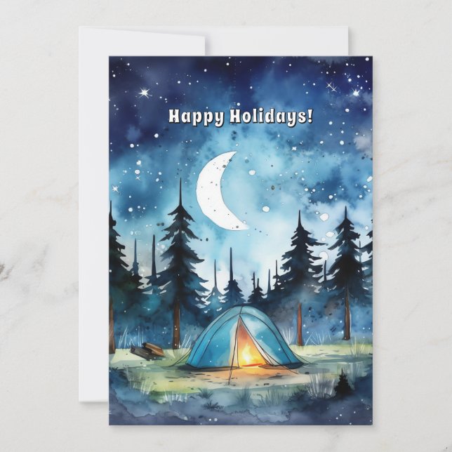 Cartes Pour Fêtes Annuelles Camp Adventure Starry Pine Tree Noël (Devant)