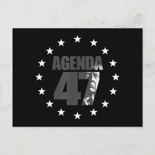Cartes Pour Fêtes Annuelles Campagne de réélection patriotique Agenda 47 Trump